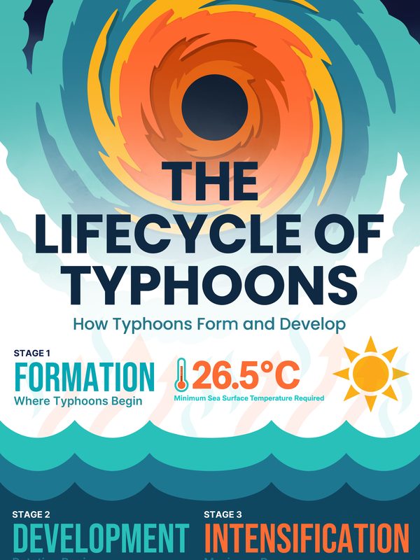 Lifecycle of Typhoons infographic